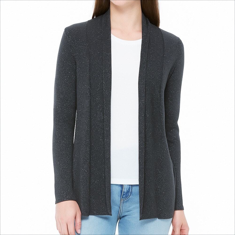 LOFT Dark Gray Metallic Open Front Cardigan Sweater Size XSP Petite